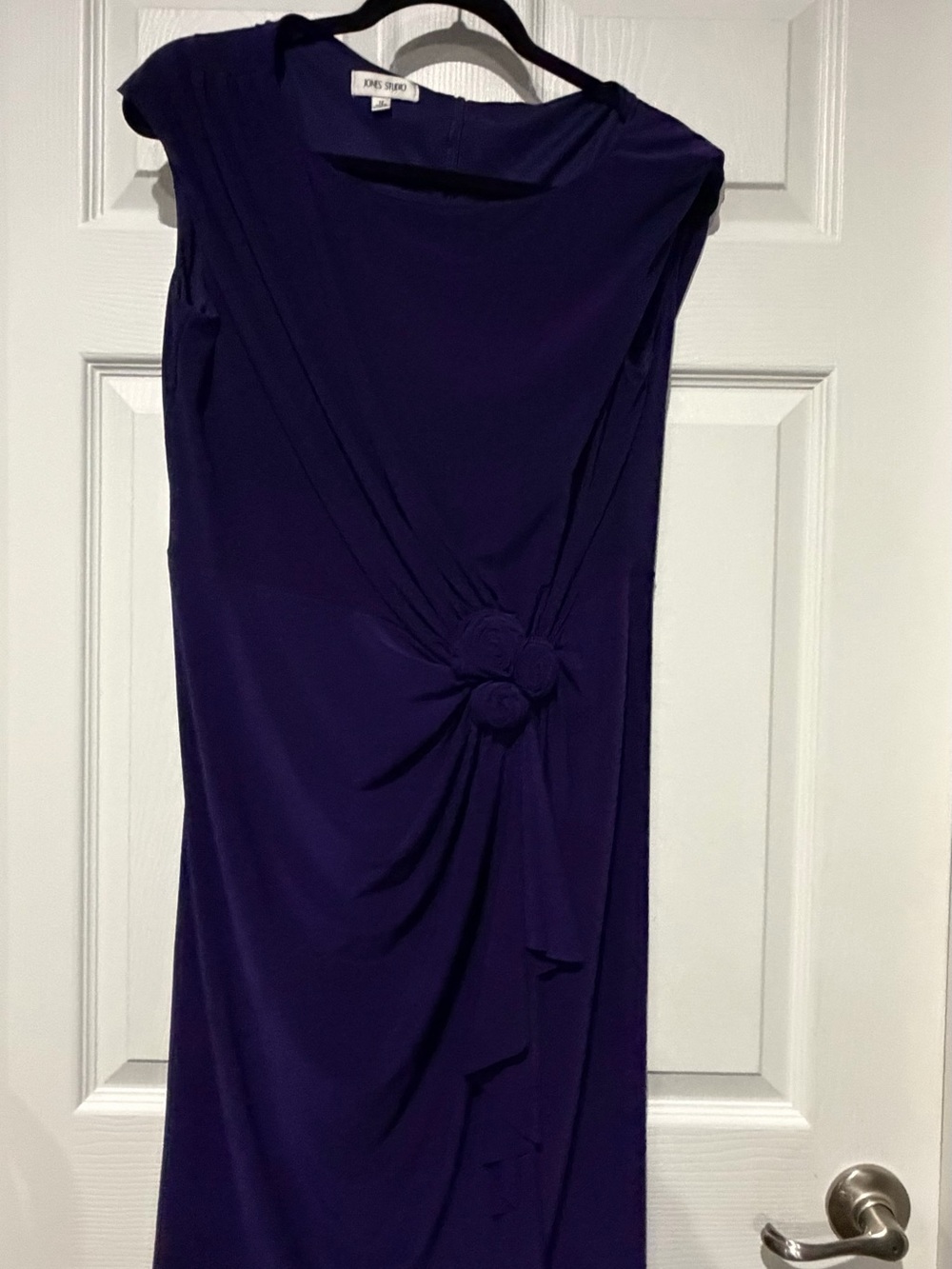 Jones Studio Purple Maxi Dress with Side Knot Detail